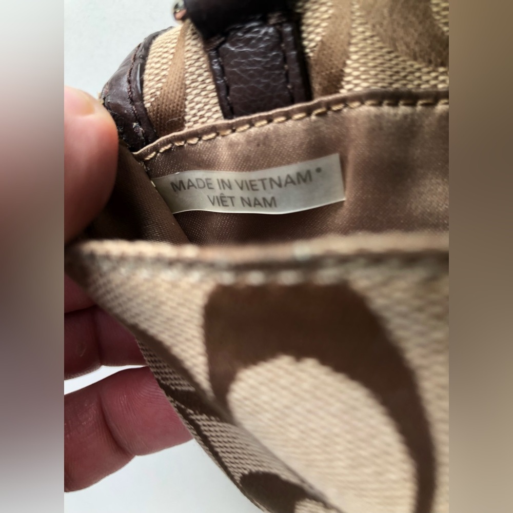 Coach Avery Signature Mini Signature canvas in khaki/brown Crossbody - Picture 10 of 15